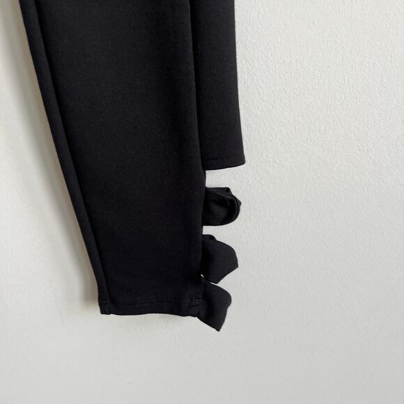 Carmen Marc Valvo Leggings Twist Ankle Detail Black PP NWT - Picture 2 of 6